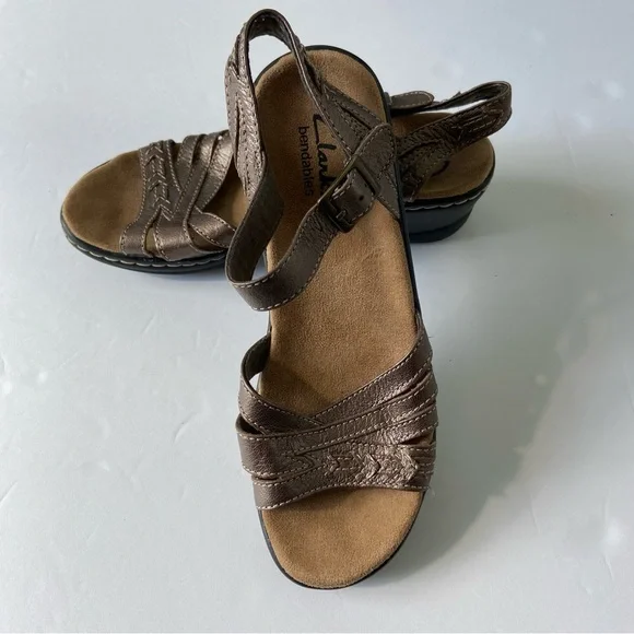 Clarks Shoes Clarks Bronze Bendable Sandals Size 55 Like
